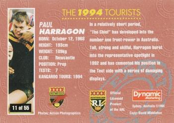 1994 Dynamic Kangaroo Heroes #11 Paul Harragon Back